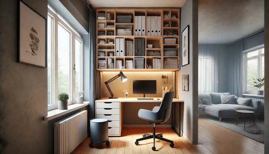 Comment-créer-un-espace-de-travail-fonctionnel-dans-un-petit-appartement - Boite de rangement