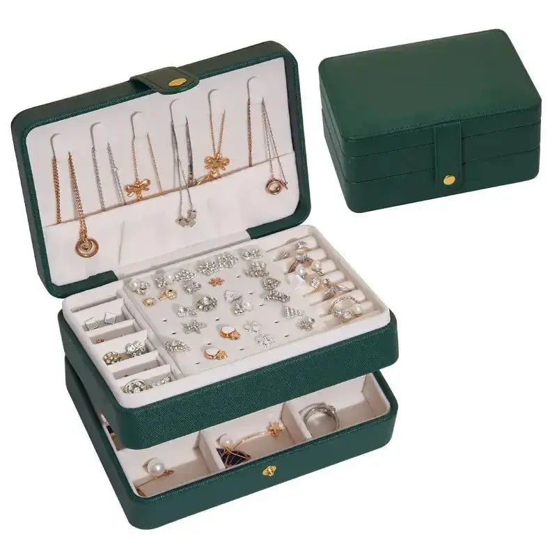 Boite à bijoux cuir - Vert