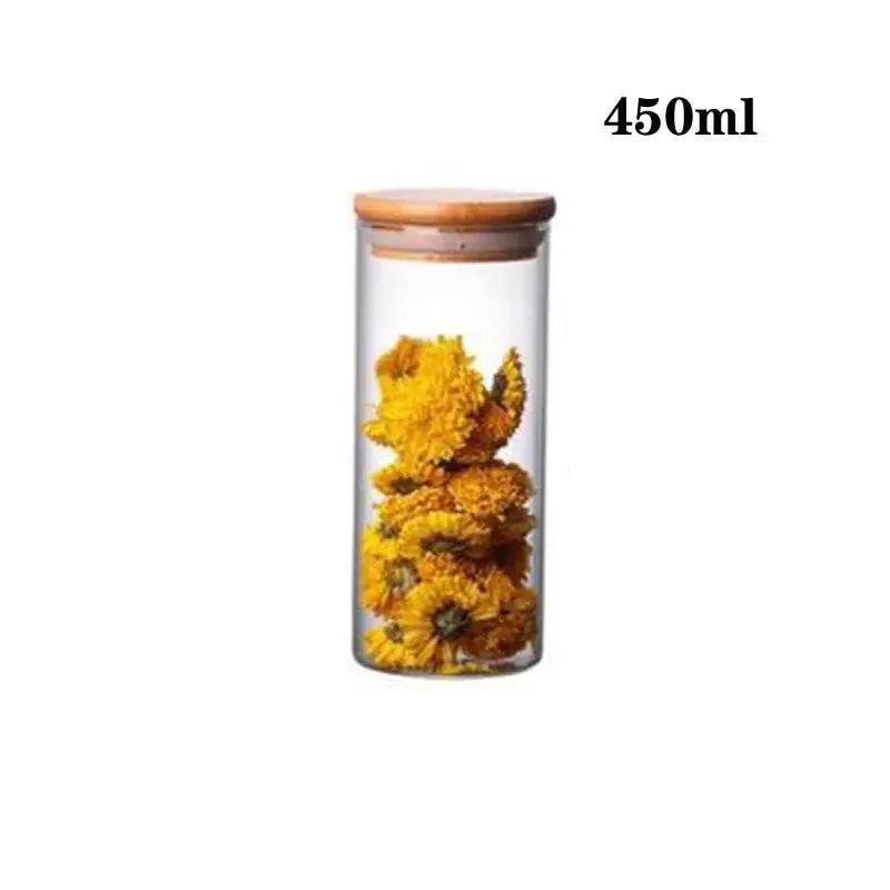 Boite en verre cylindrique - 450ml 6.5x15cm - bocaux