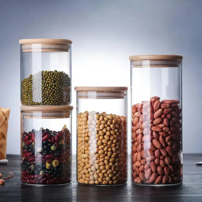 Boite en verre cylindrique