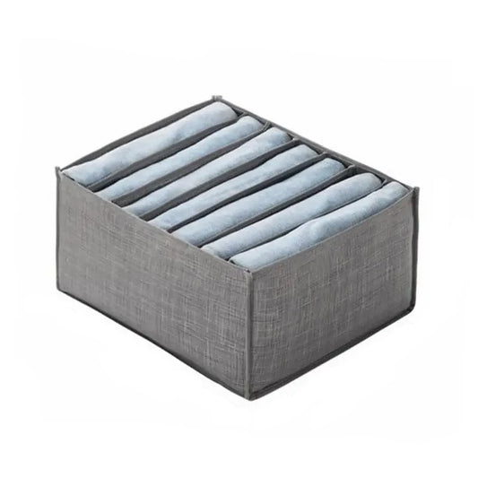 Boite de rangement en tissu gris