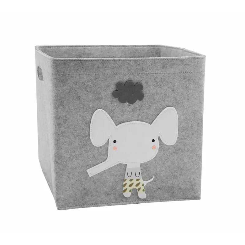 Boite de rangement tissu enfant - Elephant blanc - boite