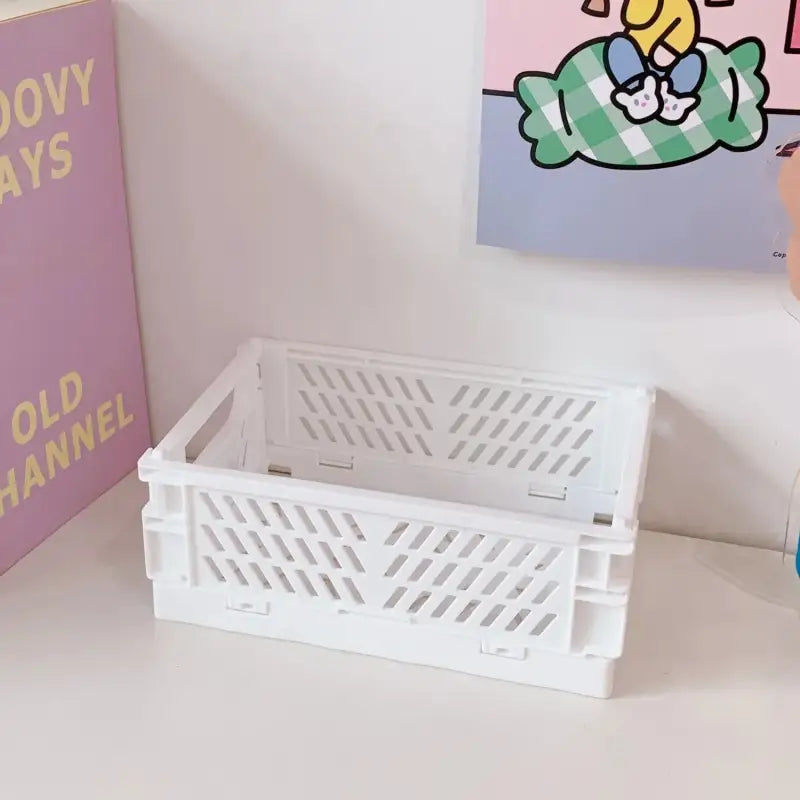 Cagette en plastique pliable - Blanc - panier