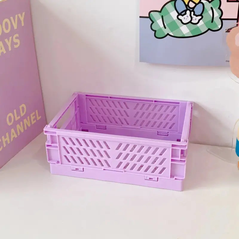 Cagette en plastique pliable - Violet - panier