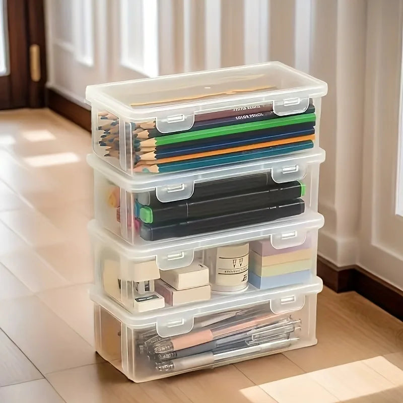 Grand bac de rangement plastique transparent - Boite de rangement