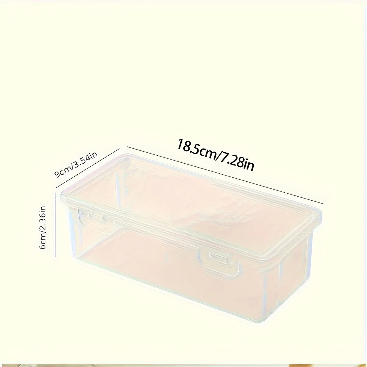 Grand bac de rangement plastique transparent vue de dessus